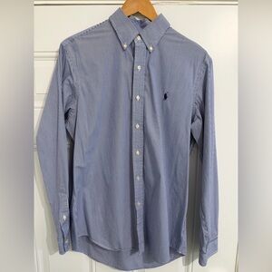 Ralph Lauren Men's Blue Pinstripe Button Down Shirt